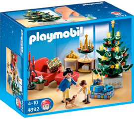 Salon avec décorations de Noël